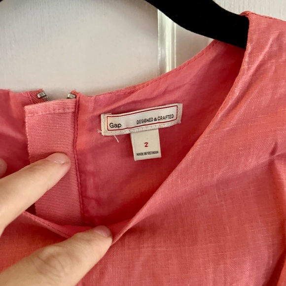 GAP Fit and Flare Coral/Pink Linen Sleeveless Dress, Size S - Picture 6 of 9